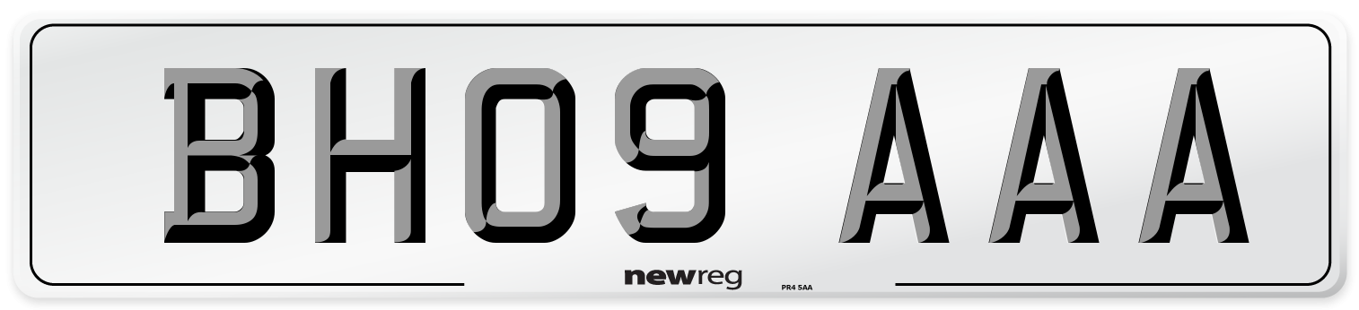 BH09 AAA Number Plate from New Reg